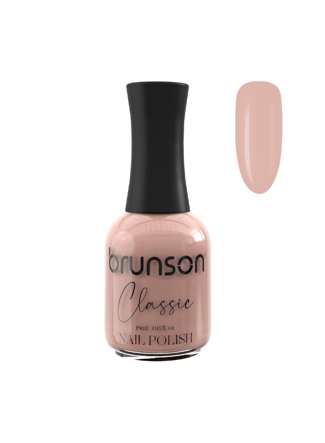 Brunson Classic Nail Polish 18ml Fast Dry Nail Lacquer Nail Harderner Normal Polish Glossy Gel Effect Quick Air Dry Long-Lasting Natural Nail Enamel Salon Quality Manicure Pedicure Regular Polish - Image 1